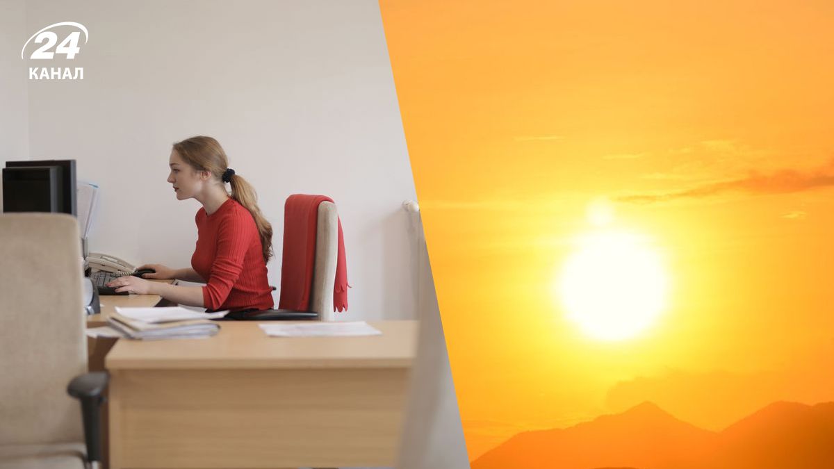 Женщина работает в жару