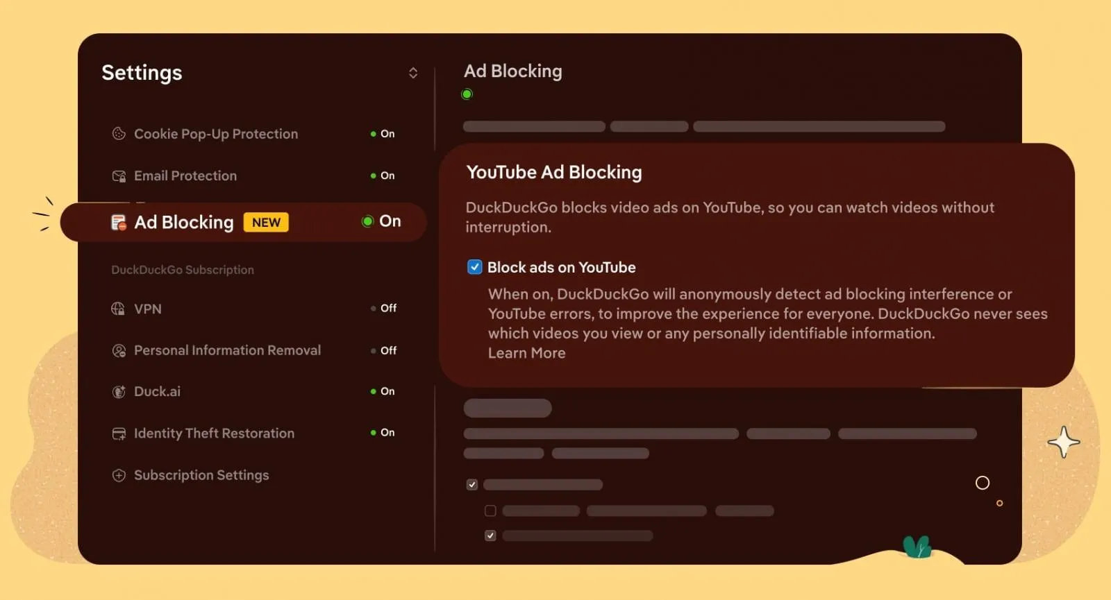 DuckDuckGo блокує рекламу на YouTube