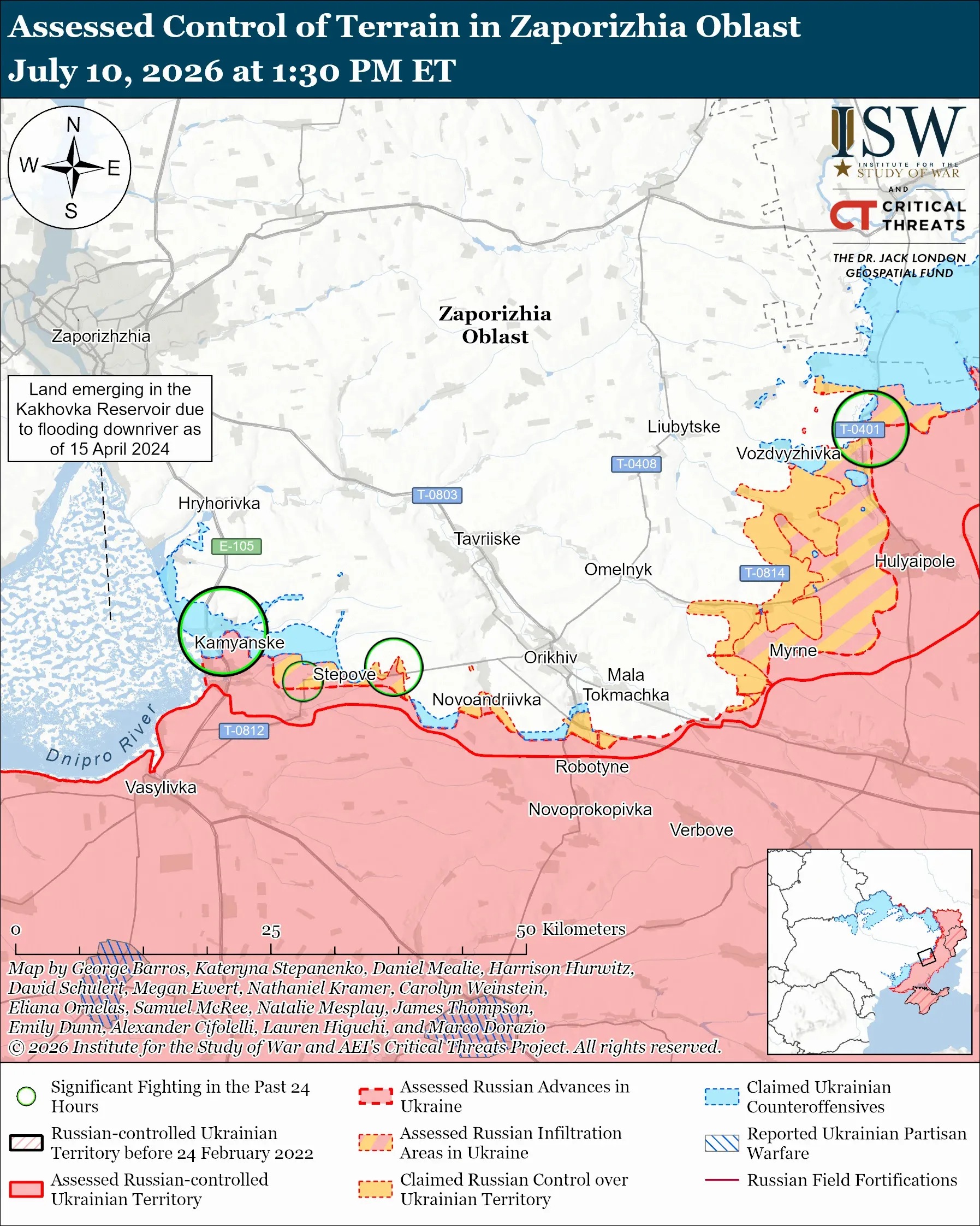 Боевые действия в Запорожской области / Карта ISW Боевые действия в Запорожской области / Карта ISW