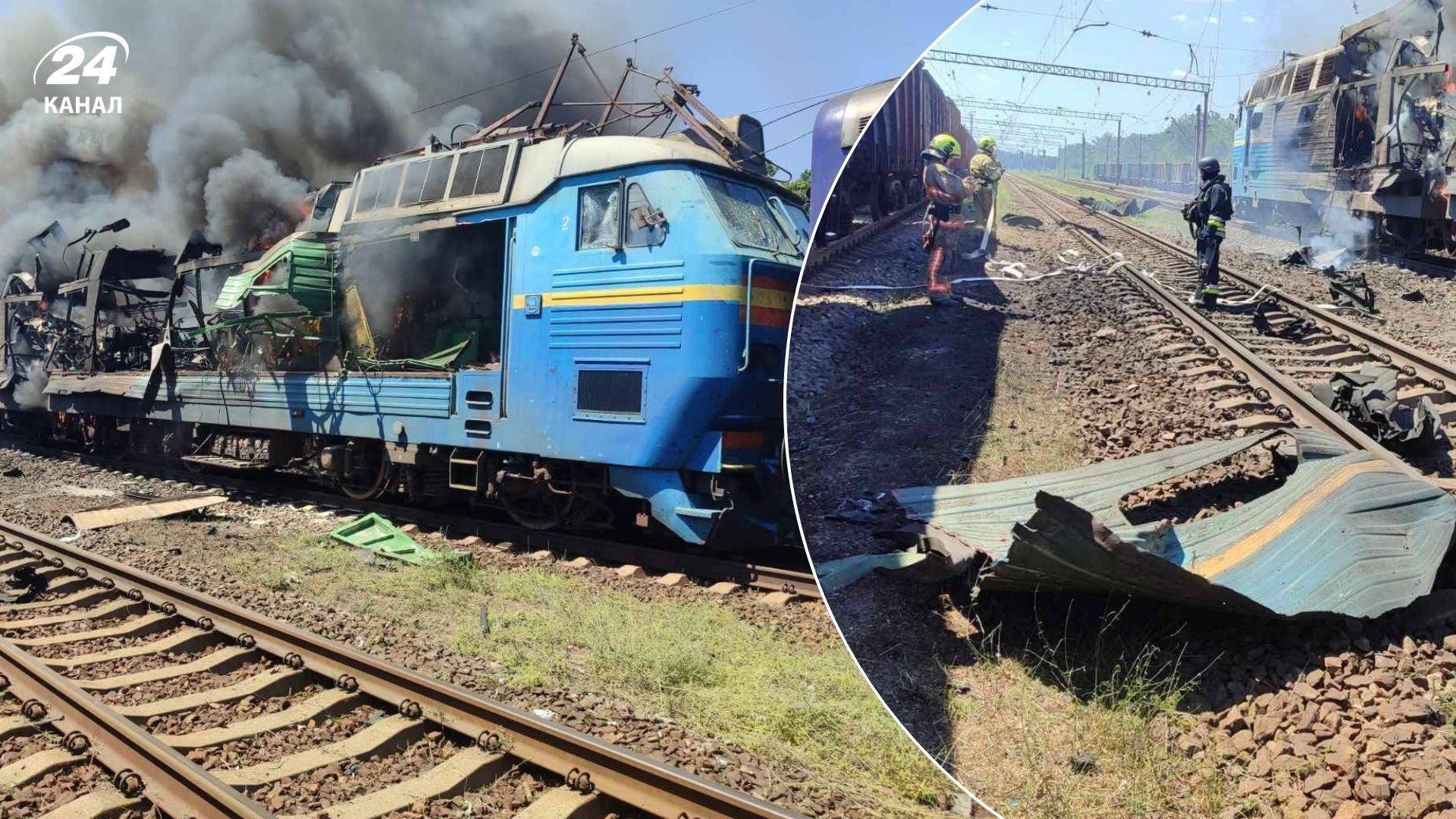 Росіяни завдали подвійного удару по локомотиву та пасажирських вагонах поїзда на Запоріжжі