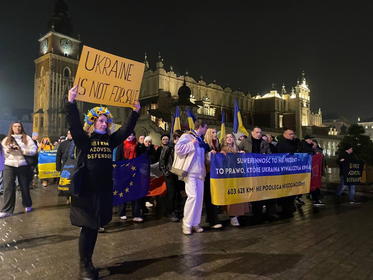 Акція підтримки українців у Кракові