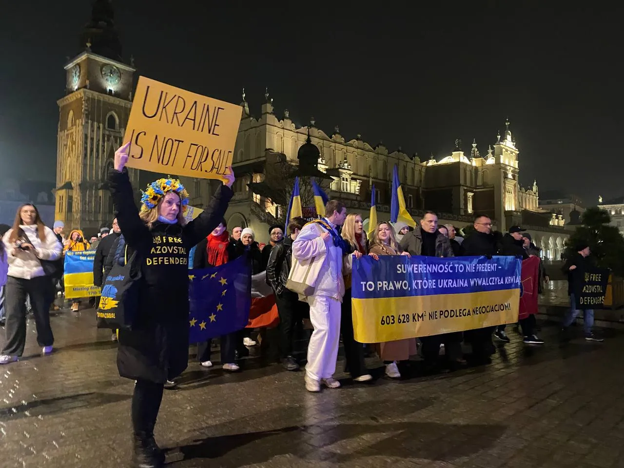 Акція підтримки українців у Кракові