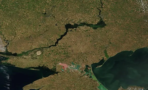Каховське водосховище після підриву дамби