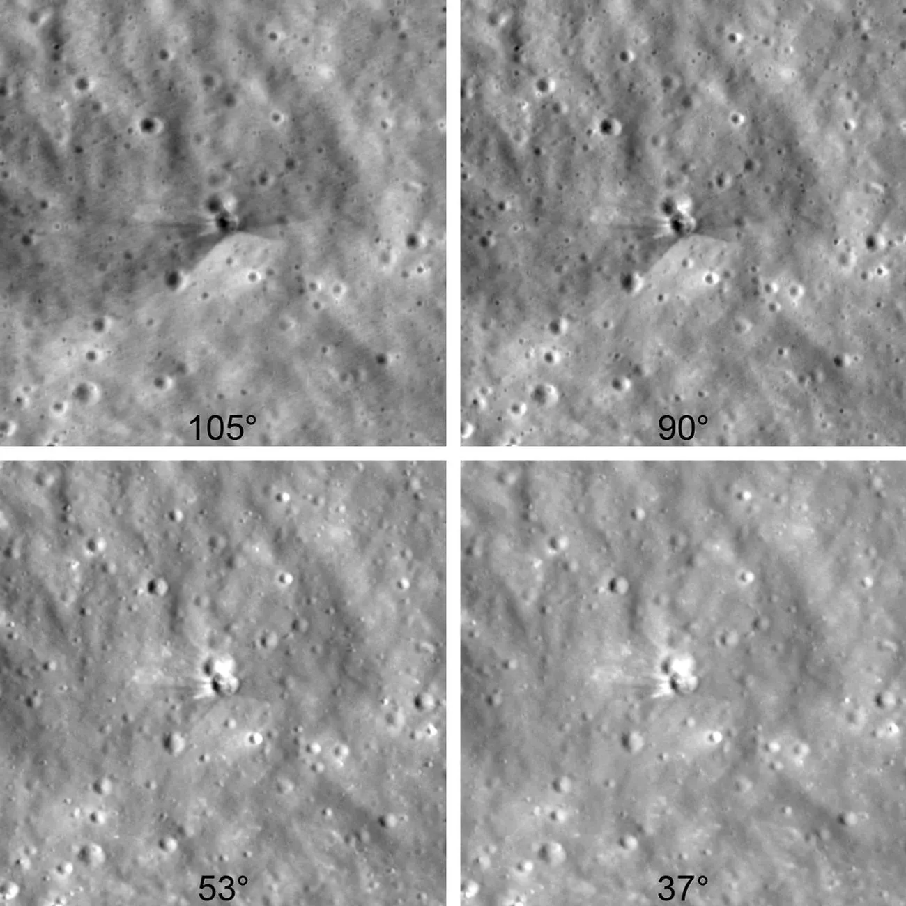 Зображення, зібрані між 11 та 12 серпня орбітальною станцією NASA, через шість днів після зіткнення верхнього блоку ракети-носій Falcon 9 з Місяцем