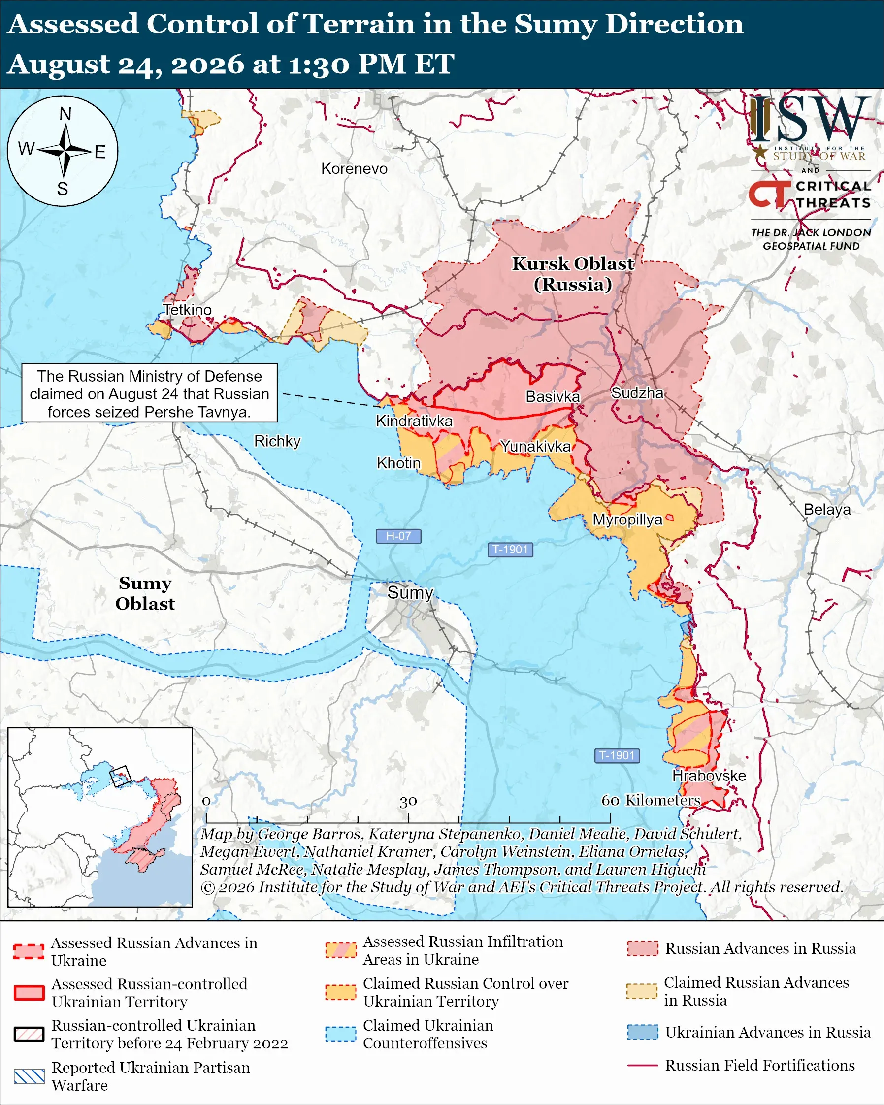 Яка ситуація на Сумському напрямку / Карта ISW Яка ситуація на Сумському напрямку / Карта ISW