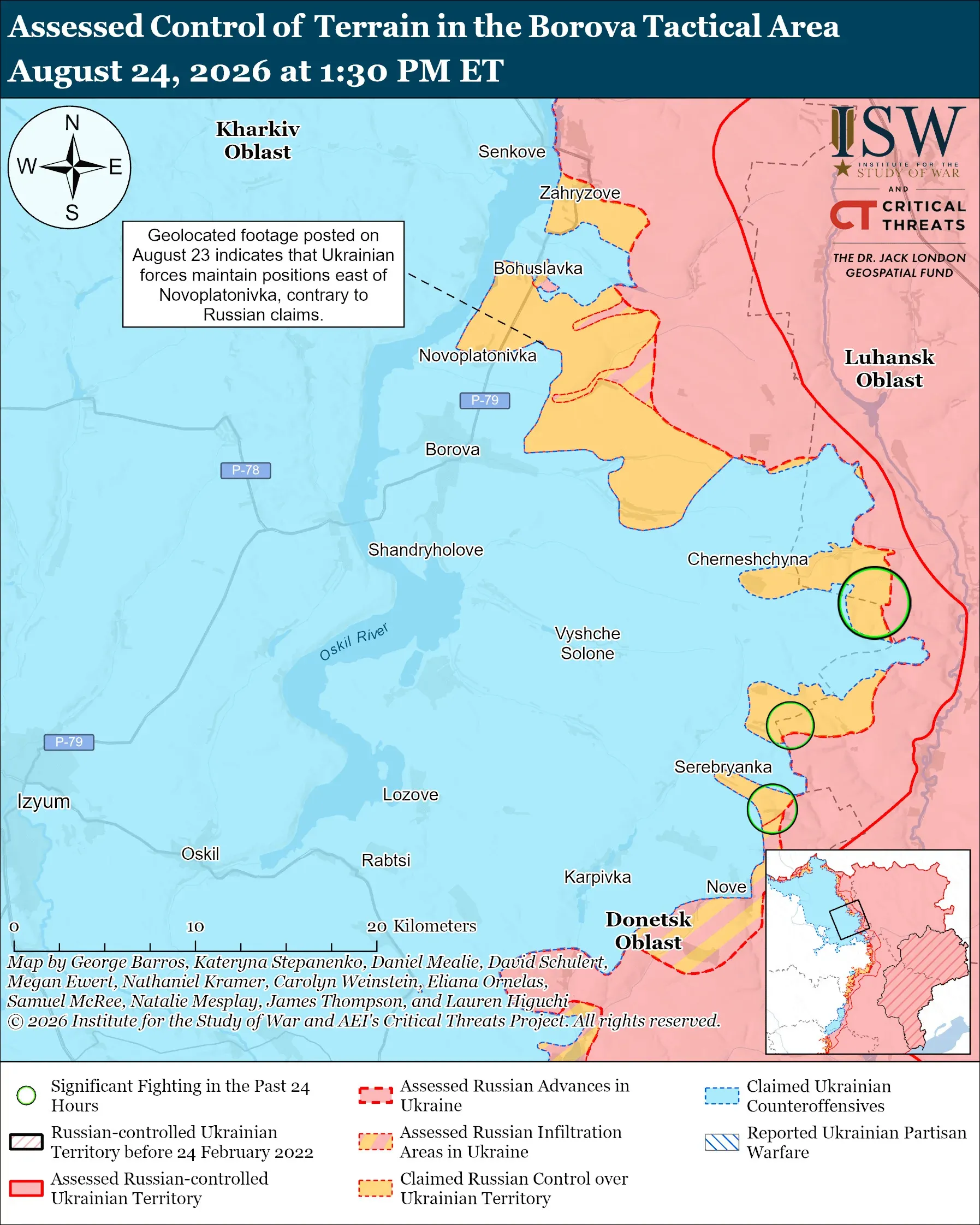 Як триває оборона поблизу Борової / Карта ISW