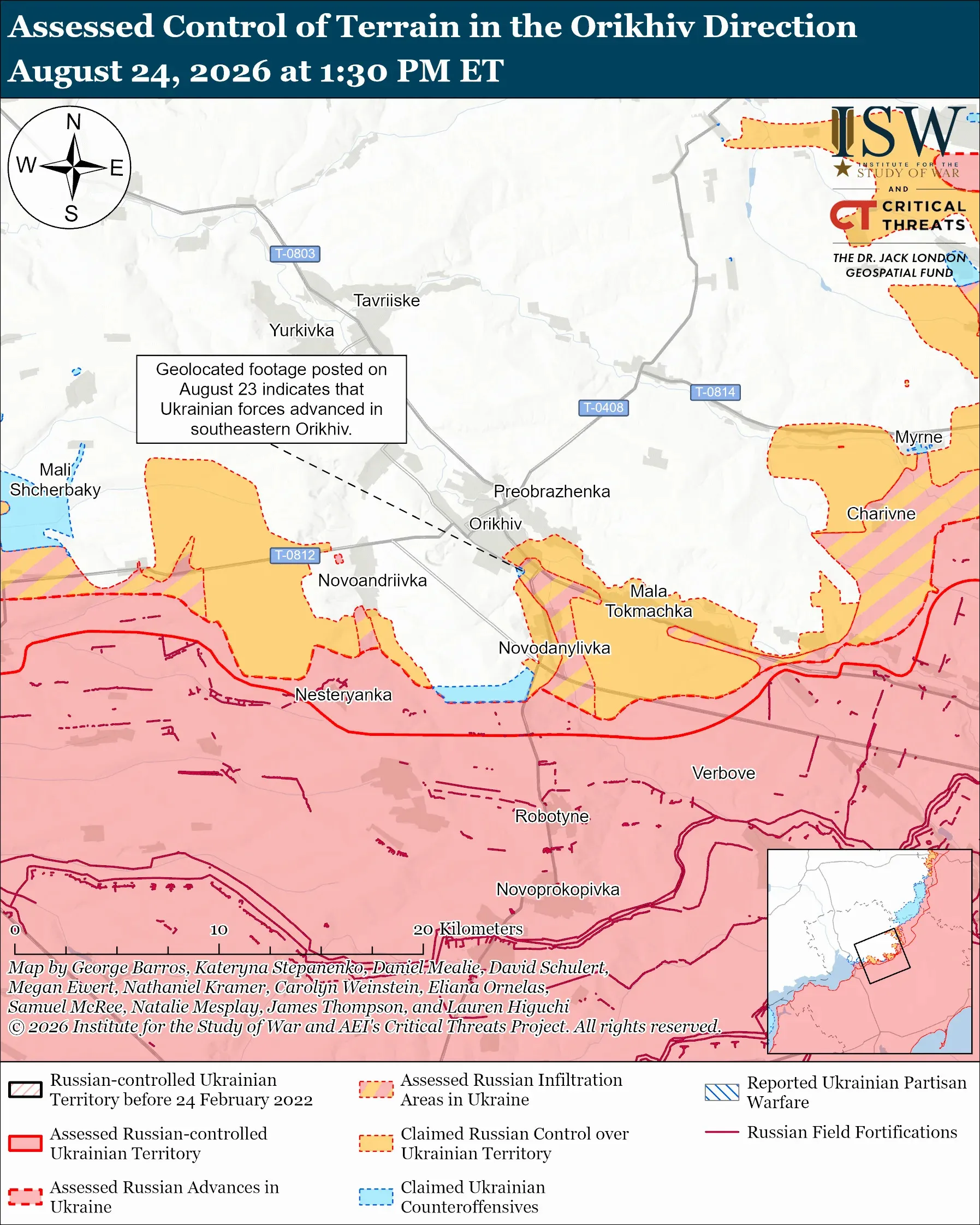 Як триває оборона Запорізької області / Карта ISW Як триває оборона Запорізької області / Карта ISW