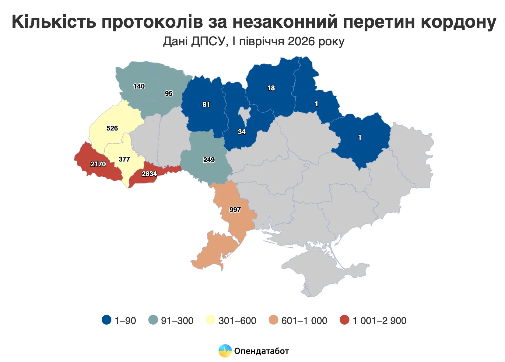 Статистика незаконного перетину кордону