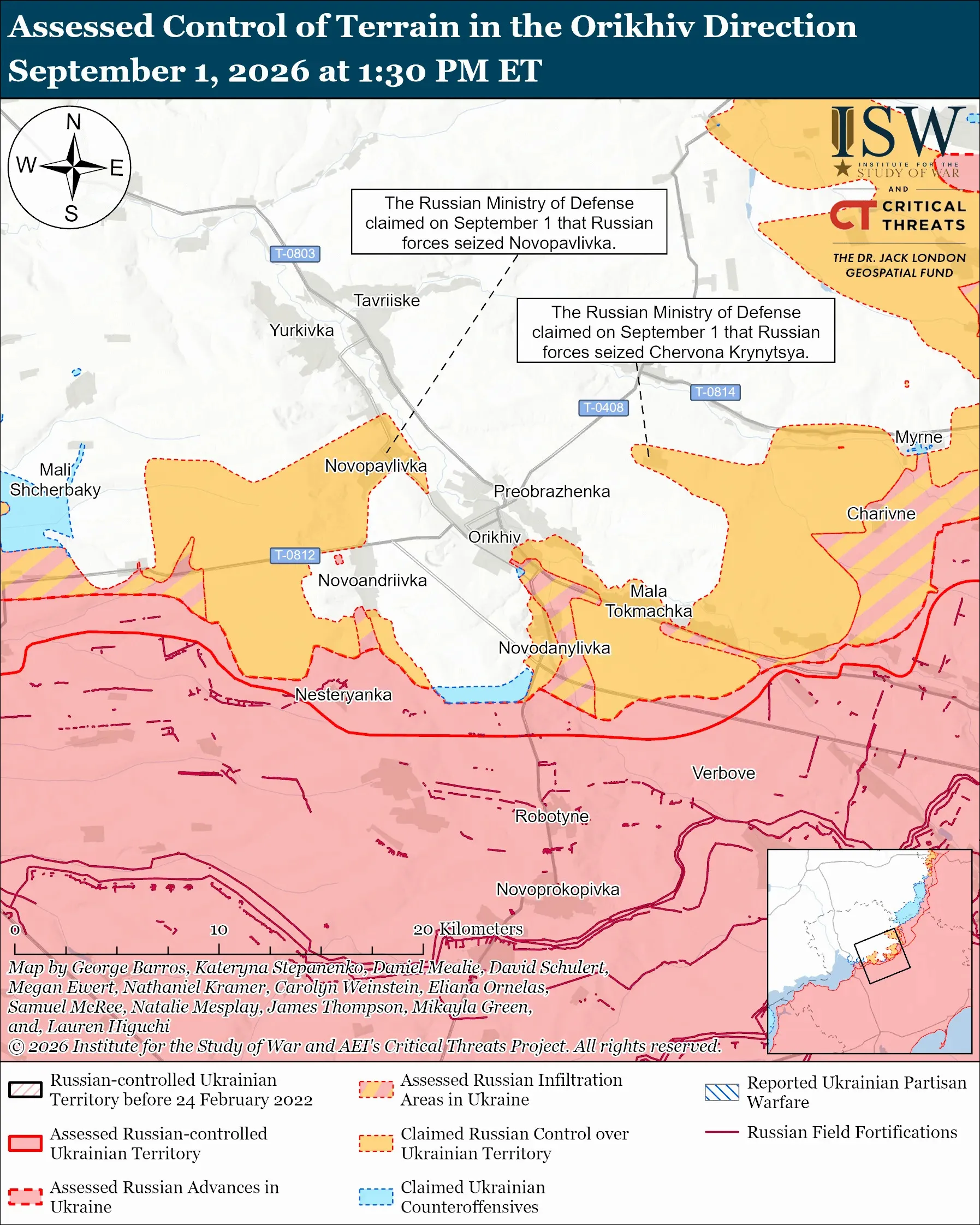Ситуация на юге Украины / Карта ISW