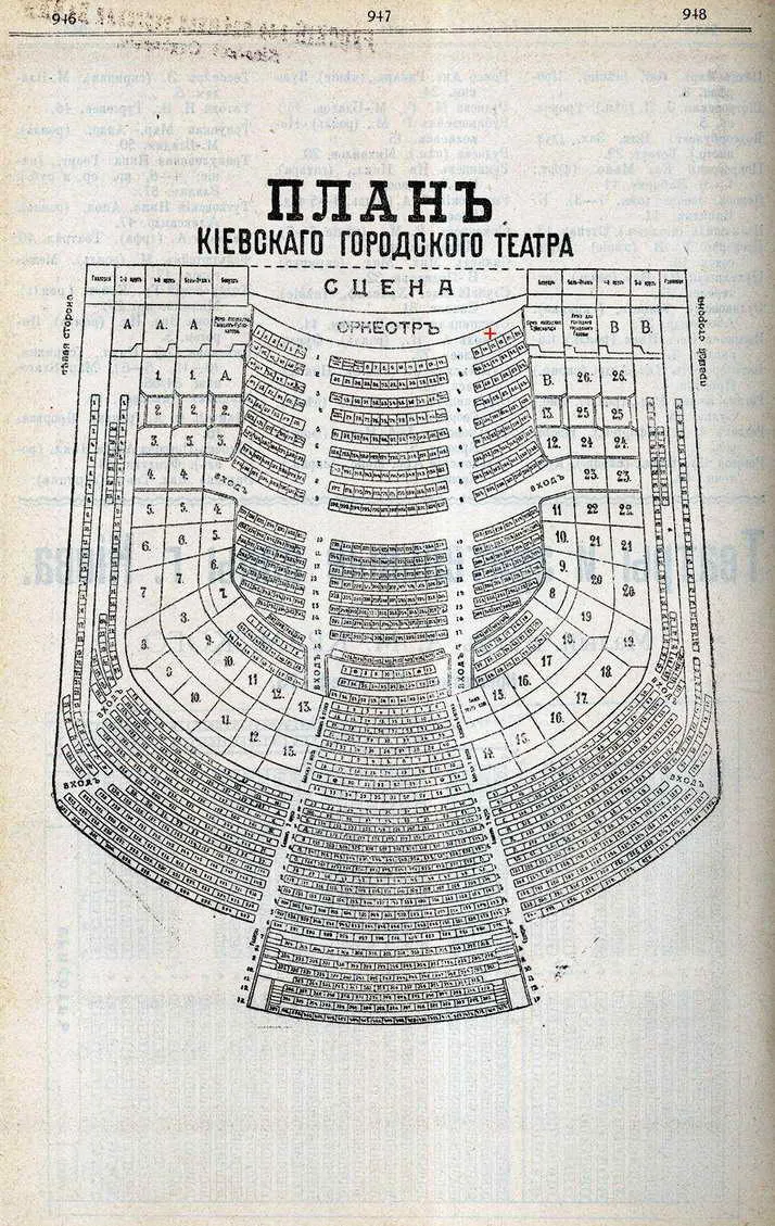 План оперного театра в Киеве, где был убит Петр Столипин