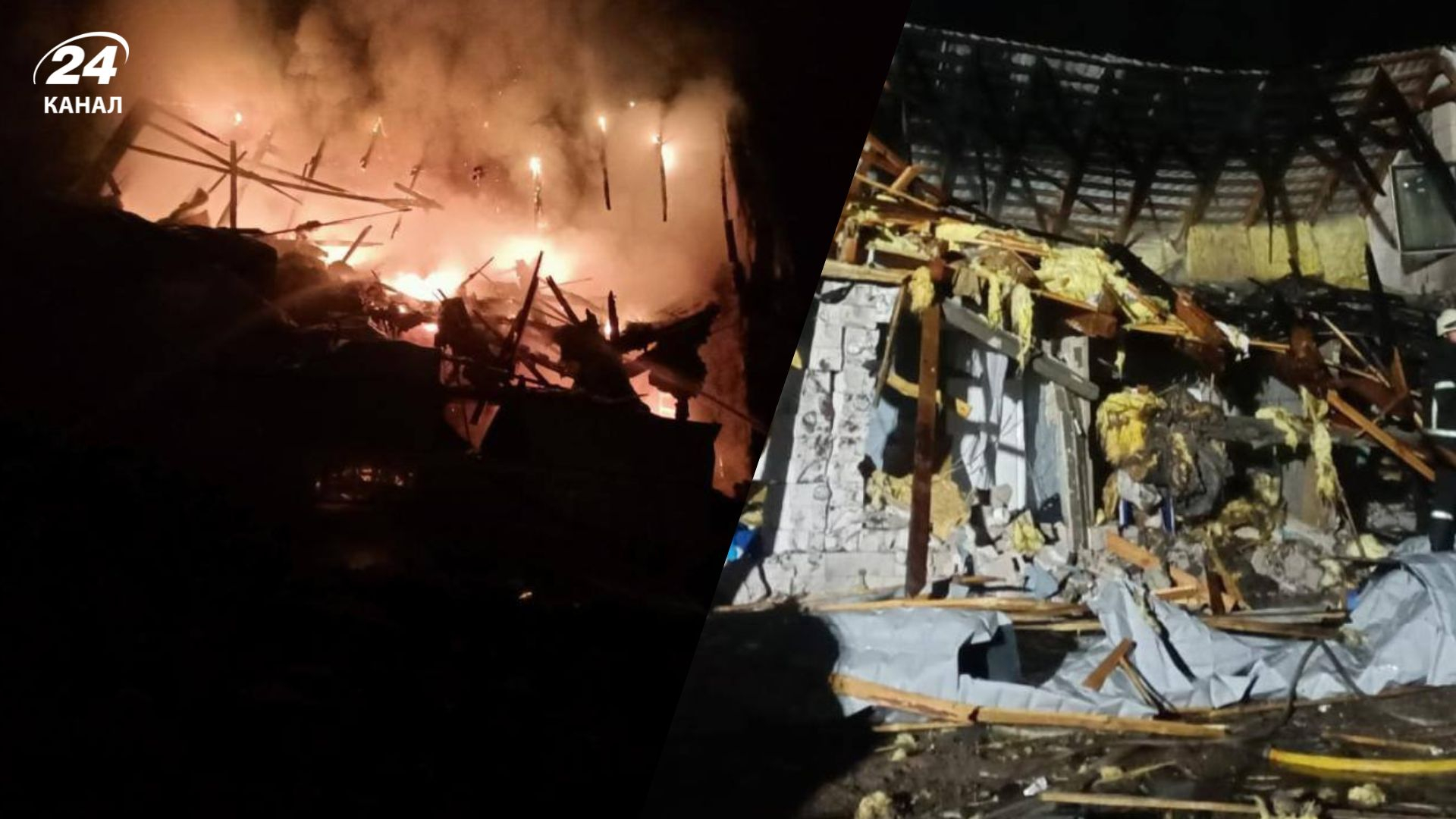 Російський дрон підпалив будинок на Київщині: двох людей врятували