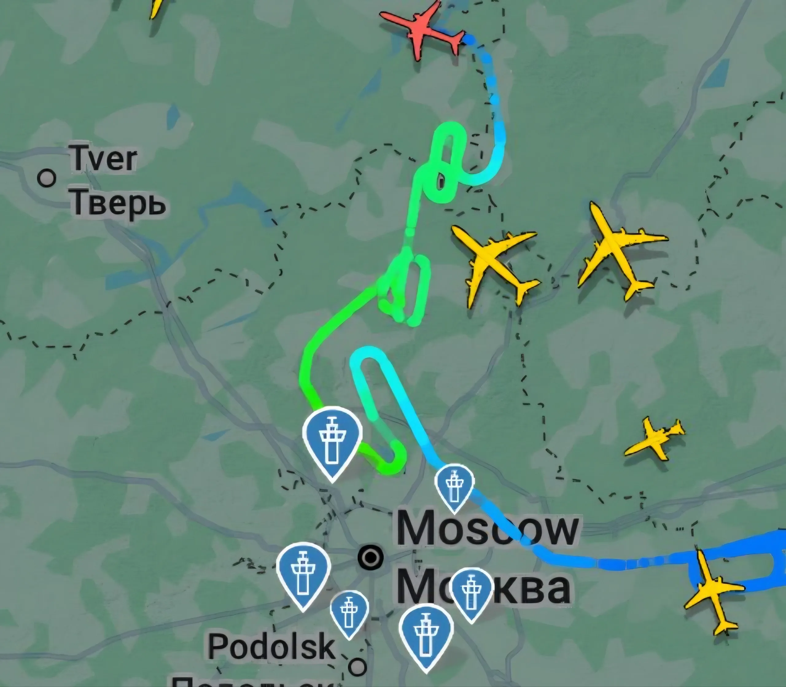 Літак Путіна не може сісти в Москві через атаку Літак Путіна не може сісти в Москві через атаку