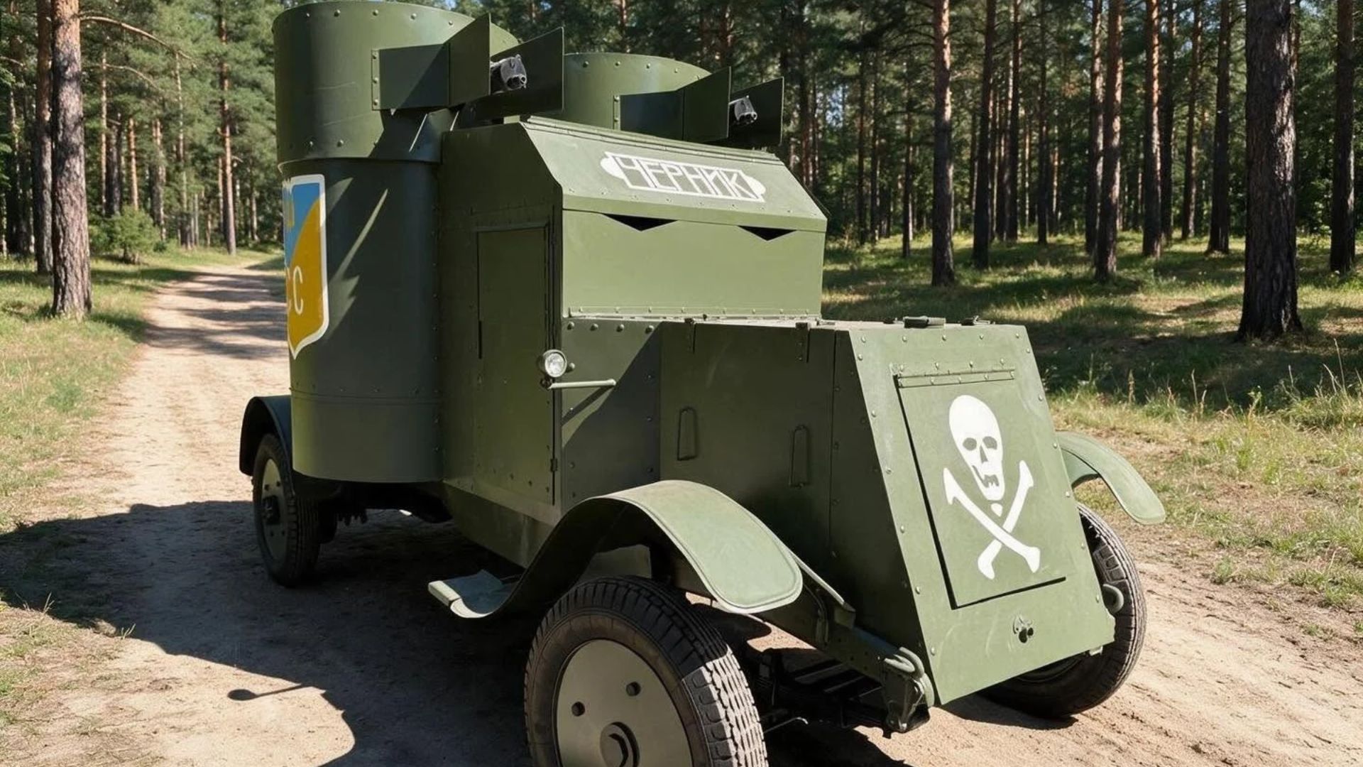 Украинские оружейники и бойцы "Тройки" восстановили легендарный столетний броневик времен УНР