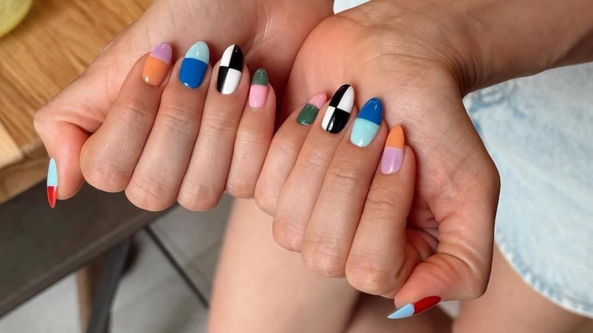 Дизайн Color Block на ногтях