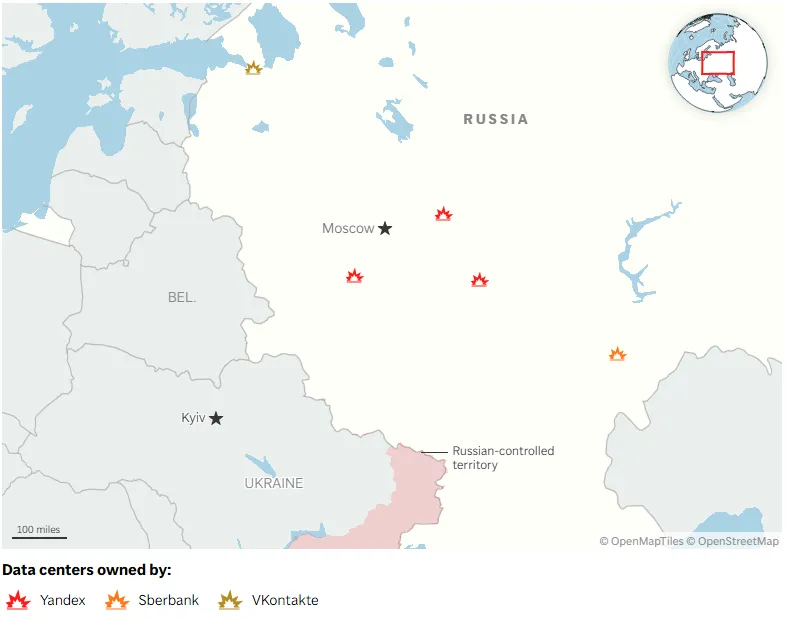 Удари по датацентрах Росії - жовтень 2026 - карта уражень Удари по датацентрах Росії - жовтень 2026 - карта уражень