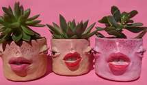Горшки для цветов с губами и бровями Фриды Кало: жуткие и прекрасные фото