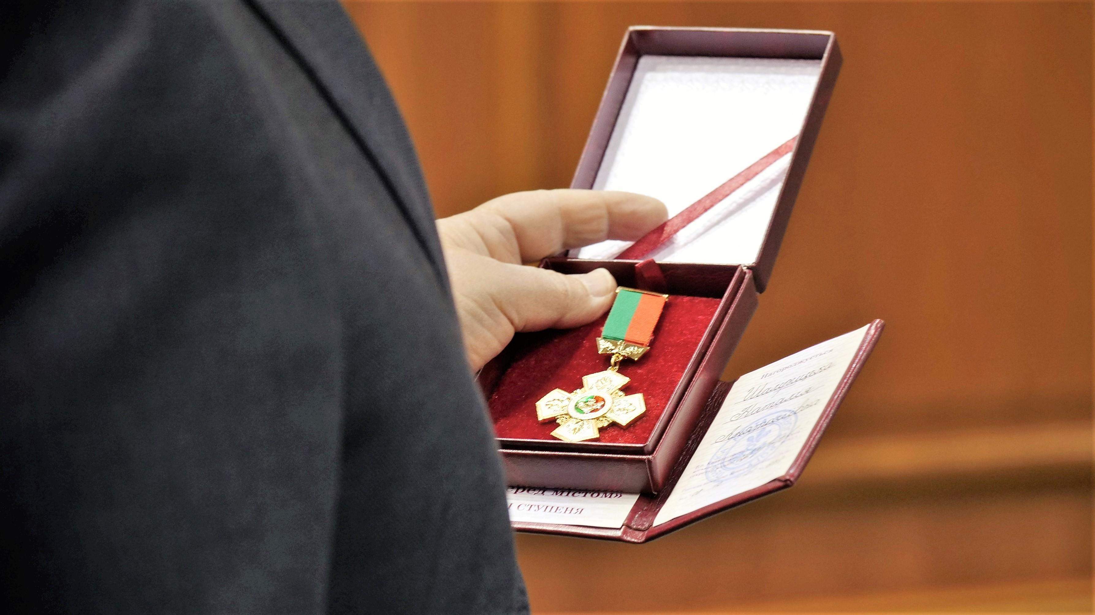 Школяру в Кривому Розі вручили нагрудний знак за заслуги перед містом