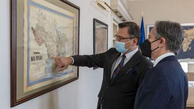 Кубань та Закерзоння: Кулеба показав Блінкену карту України з "посунутими" кордонами