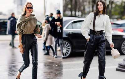 С чем носить кожаные брюки, чтобы выглядеть модно и стильно: лучшие примеры