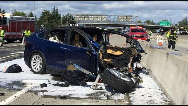 tesla model s реальная авария