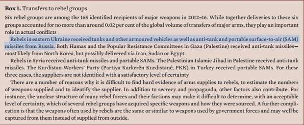 Sipri, Росія, Донбас