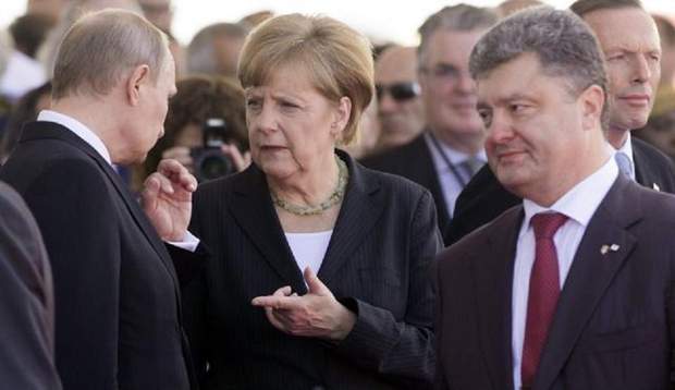 Путін Меркель Порошенко війна на Донбасі