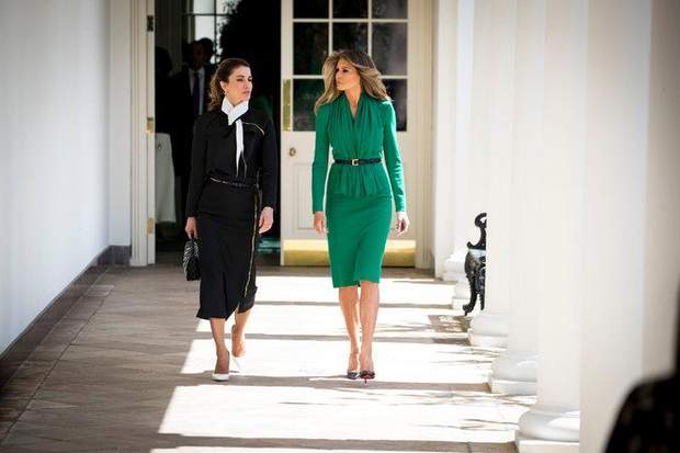  Melanie Trump at a meeting with Queen Rania 