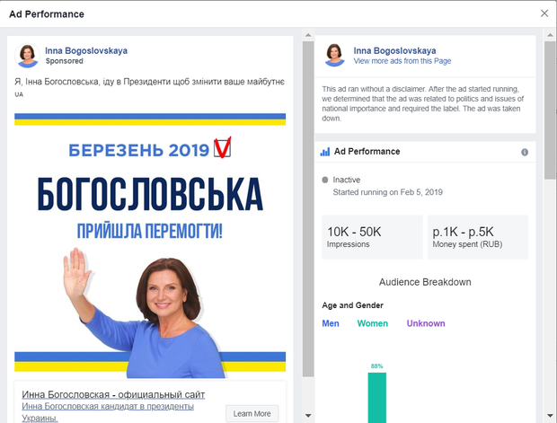 інна богословська реклама політика вибори гроші