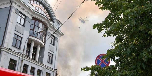 В центре Москвы вспыхнул крупный пожар