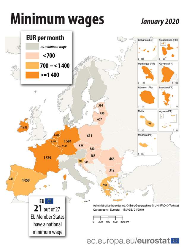 Які зарплати у європейців: інфографіка