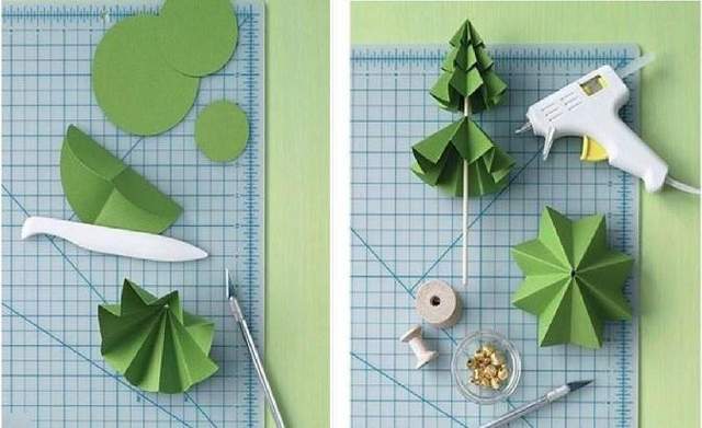 Фотоінструкція: як зробити ялинку з паперу