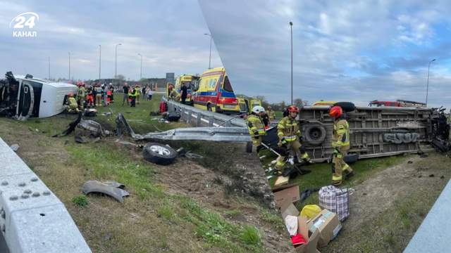 Мікроавтобус з українцями перекинувся у Польщі