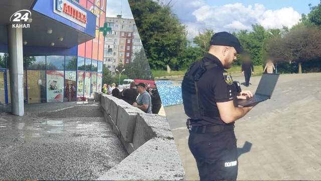 Бетоном залили вхід до супермаркету у Білій Церкві: на скандал відреагувала поліція
