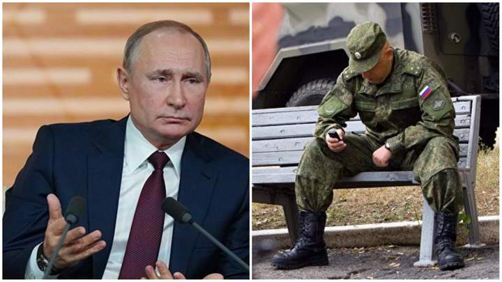 Путин на фоне солдат